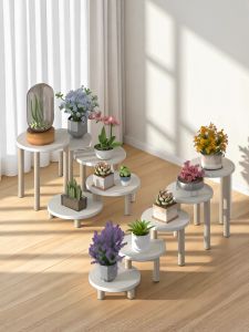 Creative Living Room Floor Type Plant Stand Balcony Space Utilization Tool Potted Plant Rack Multi Level Wooden Stand
