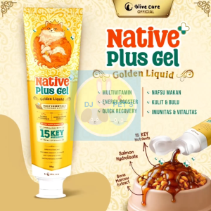 Olive Care Native Plus Gel Golden Liquid 110g Suplemen Topping Multivitamin Makanan Kucing untuk Nafsu & Vitalitas