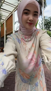 Casual Long Dress Women Floral Korean Style/Maxi Dress Floral Gamis Party Wear