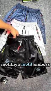 SPESIAL HARGA PROMO 90 ISI 3 PCS CELANA PENDEK SPORT MOTIF EMBOS BAHAN HALUS ADEM BAHAN POLYSTER PARASUT SAKU ZIPPER