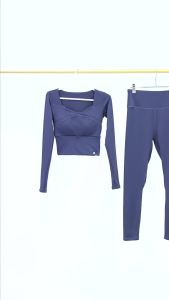 Bộ Đồ Dài Tay Tập Yoga Ghép Nối SUDU Áo Ngực Không Mặc Quần Áo Tập Thể Dục Thể Thao Quần Áo Tập Yoga Khỏa Thân