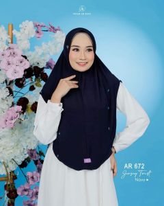 Jilbab hijab kerudung bergo krudung wanita dewasa jersey instan terbaru new terlaris terkini modern kekinian murah viral 2022 Arrafi AR 672 adem mudah di bentuk cantik pet antem bahan stella ori premium cantik bayar di tempat COD gratis ongkir