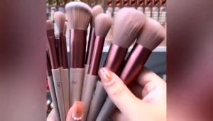 13-Piece Vegan Makeup Brush Set Nylon Bristles Suitable For Foundation Blush And Eyeshadow Suitable For All Skin Types Beginner-Friendly Includes A Storage Bag.