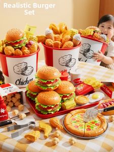 BABYSHOME | Bộ Đồ Chơi Bếp Thực Dụng Hamburger Khoai Tây Chiên Pizza