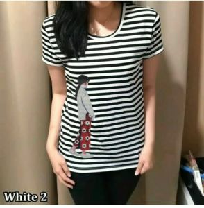 Baju Kaos Oblong Salur Gambar DTF Press All Size L