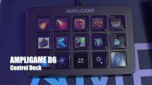 Fifine AmpliGame D6 Multi-Platform Streaming Controller with 15 Macro Keys Dynamic RGB Lighting Trigger Actions in OBS/Twitch/YouTube/Streamlabs Shortcut Buttons Keypad Works with Mac and PC