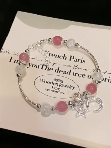 Sweet Girls Bling Star Moon Dangle Beads Wristbands Bracelets Bangles As Gift