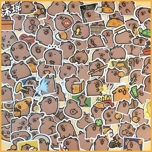 น่ารัก Q-version Capibara การ์ตูน สติกเกอร์ 100 แผ่นตกแต่งกาวสําหรับ Scrapbooking Diy Craft และธุรกิจ