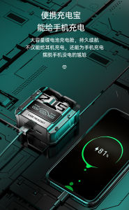 Wireless Bluetooth Headset with Power Bank Function Headset Mecha Cool Bluetooth Headset Digital Display Reverse Charging Applicable To All Bluetooth Mobile Phone Headset IPX4 Waterproof Bilateral Stereo in-ear Headset