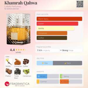 Khamrah Qahwa LATTAFA EDP 100% ORIGINAL Arabe 100 ml Perfumes for women and men