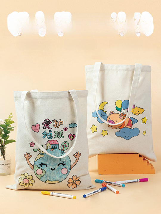 Túi Vải Canvas DIY Tranh Vẽ Graffiti Túi Xách Thân Thiện Với Môi Trường Túi Đựng Rác Túi Vải Canvas Thủ Công Cho Ngày Mẹ
