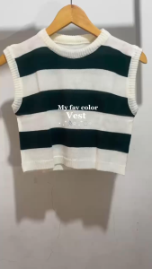 Angel Sweater Rajut Tank-top Strip Crop Top Premium - Outer Crop - Rompi Rajut Korean Style Wanita