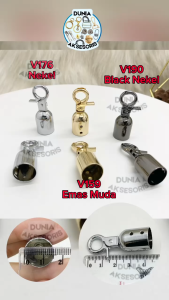 Aksesoris Tas Variasi V176 Gantungan Tali Tas / Rumbai Lonceng Baut PREMIUM - NEKEL CHROME - Aksesoris Tas (IMPORT)