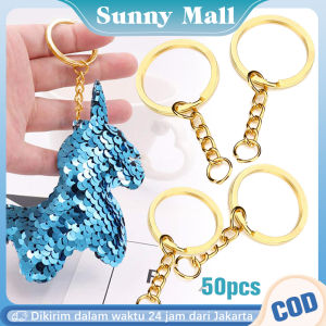 50pcs Ring Gantungan Kunci 25 mm Ring Ganci Emas Keychain Gepeng Pipih Kerajinan Tangan Kesenian Art