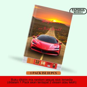 PAPERUS Buku Tulis / 1 Pack (Isi 5 & 10 Buku) / Series CARS / 32 Lembar
