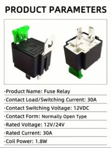 Rơle Cầu Chì Ô Tô 12V 24V 30A Với Chân Đồng 4PIN/5PIN Điểm Bạc Dùng Cho Đèn Còi Xe - Công Tắc & Rơle