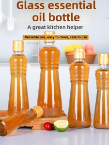 Sealed Glass Oil Bottle for Kitchen Home Use Sesame Oil Camellia Oil Fragrant Oil Bottle with Lid Commercial Small Oil Pot
