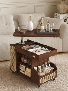 ZHISHANYUAN | Adjustable Height Mobile Solid Wood Coffee Table