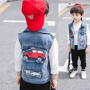 Childrens Clothing Boys Denim Waistcoat Spring and Autumn Korean Style New Childrens Thin Children Teens Babies Vest Girl Baby