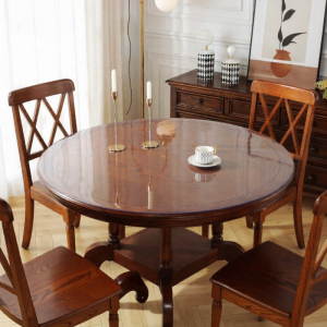 Waterproof and Oil-Resistant Round Tablecloth Transparent PVC