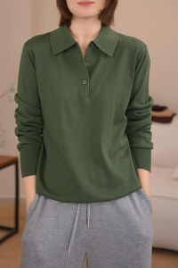 QINGNAER | Stylish Loose Fitting Long Sleeve V-Neck Knitwear