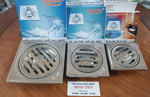 Lược rác phiễu thoát nước sàn kích thước 10x10cm 12x12cm 15x15cm chất liệu Inox sáng bóng.
