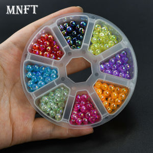 240Pcs Acrylic Fishing Rig Beads Assorted Color Box Pack Round Stopper Spacer Bead for Lure Making Sea Lake Fishing Tackle