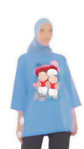 Forever Cloth Kaos Oversize Wanita Lengan 7/8 Katun Premium Motif Alam Indonesia