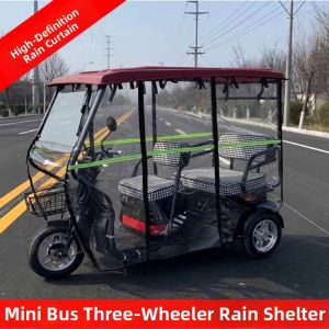 Small Bus Design Windproof Fully Enclosed Double Layer Electric Tricycle Canopy