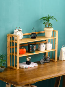 ชั้นวางของทำจากไม้ยางพาราแบบจีนสำหรับโต๊ะทำงาน ชั้นวางหนังสือสำหรับเด็ก ห้องสมุดสำหรับบ้าน ชั้นวางของแบบแขวนได้