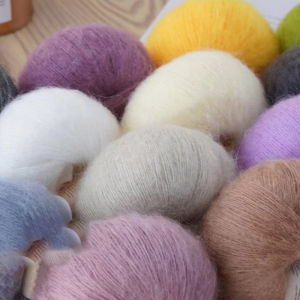 Hai lớp 25g sợi Mohair siêu mềm và ấm trẻ em sợi Mohair Tự Làm Thủ Công Khăn Choàng Áo len dệt cung cấp nguyên liệu