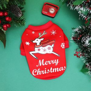 Papa Meow Pet New Year Celebration Fleece-lined Lucky Cat Sweatshirt Cat Dog Red Outwear Fall and Winter Warm Hoodie Sweatshirt