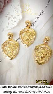 Mặt Dây Chuyền Nam V1202 Hình Kiên Mặt Sư Tử Mạ Vàng Lâu Phai