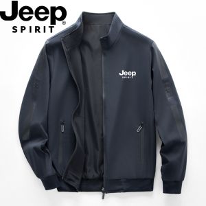 JEEP SPIRIT 2025 ฤดูใบไม้ผลิฤดูใบไม้ร่วงแฟชั่นแข็งแบบสบายบางแจ็คเก็ตระเบิดผู้ชาย Overcoat ผู้มาถึงใหม่แจ็คเก็ตเบสบอลผู้ชาย M-5XL