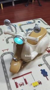 Beige balance bike Childrens toy car Kids 3 Wheels Scooter 1-3 years old Girl&Boy Ride-On Baby Motorcycle tricycle Music&Light