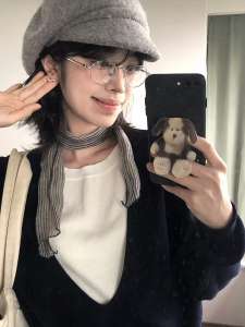 Gray Beret Hat Short Hair Design for Women Face Slimming Autumn Winter Fashionable Retro Newsboy Cap Youth Street Style