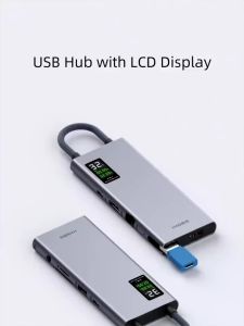 HAGIBIS 9-in-1 TSX102 / 6-in-1 TSX101 / 5-in-1 TSX100 USB-C HUB LCD Display 4K 60HZ HDMI Compatible High Speed Data Transfer
