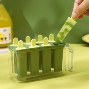 YESPERY 8ช่องแม่พิมพ์ไอศครีมแท่ง S ซิลิโคนปราศจาก BPA น้ำอัดลมน้ำแข็งถอดง่ายแม่พิมพ์ไอศครีมแท่ง8แท่งน้ำอัดลมน้ำแข็งแม่พิมพ์อุปกรณ์ที่ใช้ในครัว