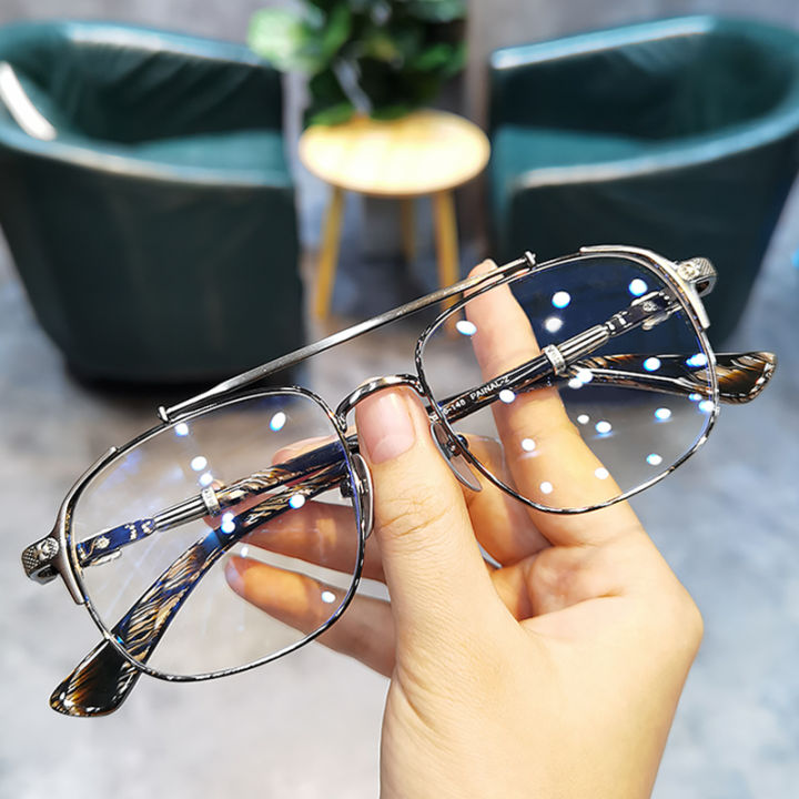 Chrome&Hearts Retro Ultra Light Eyeglass Frame, Men's Trend Titanium