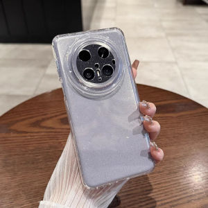 Huawei Mate70Pro+ Phone Case Transparent Silicone Glitter Atmosphere Sensation Womens Style Full Protection Corner Simple Luxury