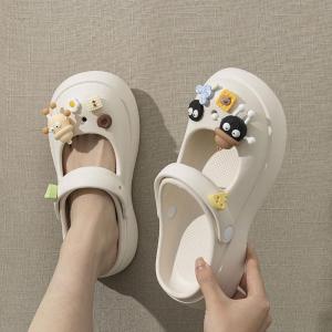 Mary Janes Clog Shoes Womens Foot Slimming Summer Outdoor Wear Anti-slip Ladies Hollow out Beach Sandals Princess Style EVA Material