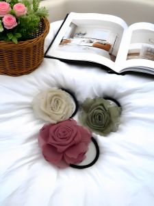 Mùa Xuân Mới Cao Su Đàn Hồi Cao Hoa Hồng Màu Hồng Phụ Kiện Tóc Nữ Phong Cách Trung Hoa Cổ Điển Kiểu Tóc Nửa Đầu