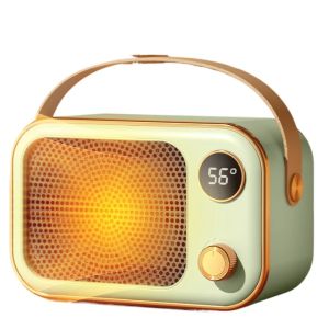 1200W Electric Heater with LED Screen Temperature Display PTC Ceramic Fast Heating Two Adjustable Gears Bedroom Office Fireplace