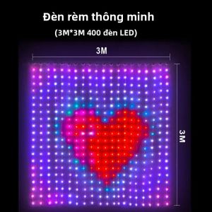 400 Đèn LED Thông Minh Dạng Rèm Điều Khiển Bằng Ứng Dụng Đổi Màu Động Trang Trí Tiệc Tùng Tại Nhà Chống Nước IP65 Có Điều Khiển Từ Xa