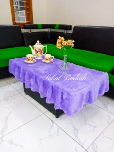 TAPLAK MEJA TAMU BULU RUMBAI / TAPLAK MEJA BULU RUMBAI BULU RASFUR UKURAN PANJANG 100 LEBAR 50 RUMBAI 20 CM / TAPLAK MEJA CANTIK / TAPLAK MEJA RUANG TAMU / TAPLAK MEJA VIRAL