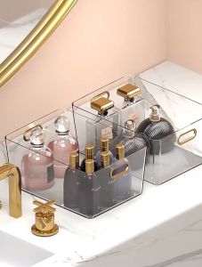 Organiser METALLIC HANDLE EDITION Laci Bening Acrylic Sumpit Sendok Organizer Kamar Sekat Kotak Penyimpanan Multi Fungsi Serbaguna Perapi Pisau Box Make Up Skincare