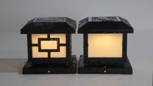 Solar Gate Pillar Light Outdoor Post Lights Led 4 TricolorWaterproof IP65 Column Lamp For Courtyard Fence Fence Column