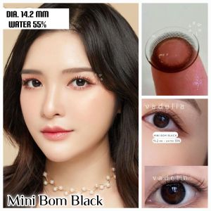 Softlens Mini Bom Black Dia. 14.2mm Normal & Minus ( -0.50 s/d -10.00 ) Soflens Bisa Beda Minus Natural By Kitty Kawaii