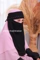 CADAR PONI CRYSTAL MUTIARA NIQAB BERLIAN FLAP NIQAB KARET DAHI bahan sifon fine. 