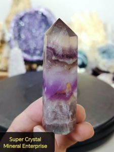 Natural High Grade Rainbow Fluorite Crystal Point Ornament FFP16 #CrystalPoint #Naturalcrystal #homedecor
